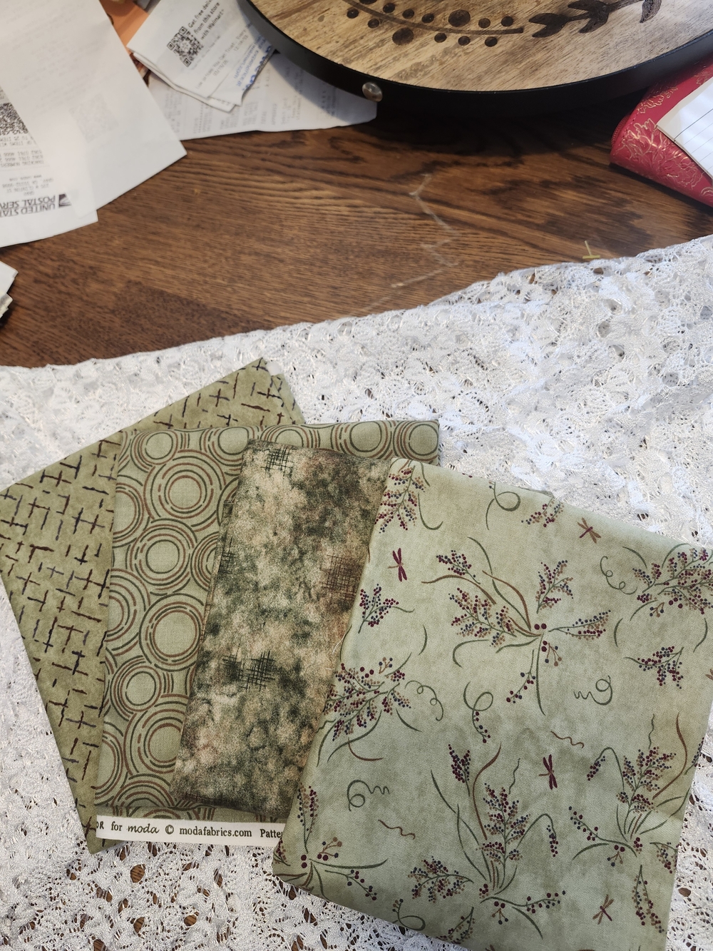Moda Sage Green Botanical Quilting Fabric Bundle